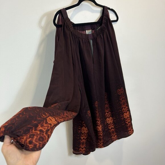 Lane Bryant Top Womens 26 28 Multicolor Boho Print Cold Shoulder Keyhole Blouse - Picture 3 of 9